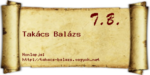 Takács Balázs névjegykártya